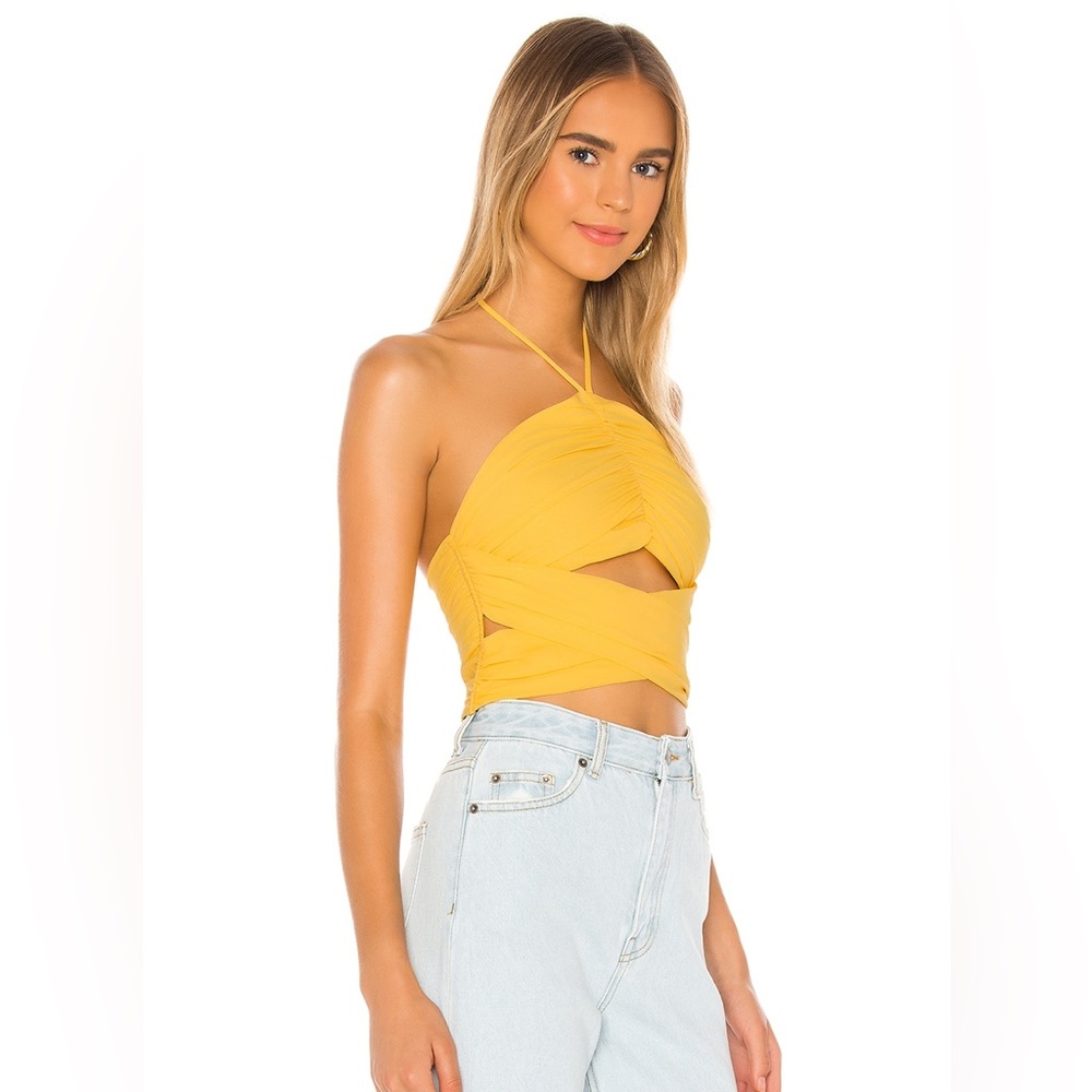 NWOT Superdown Harlie Halter Top | Yellow | Size Large